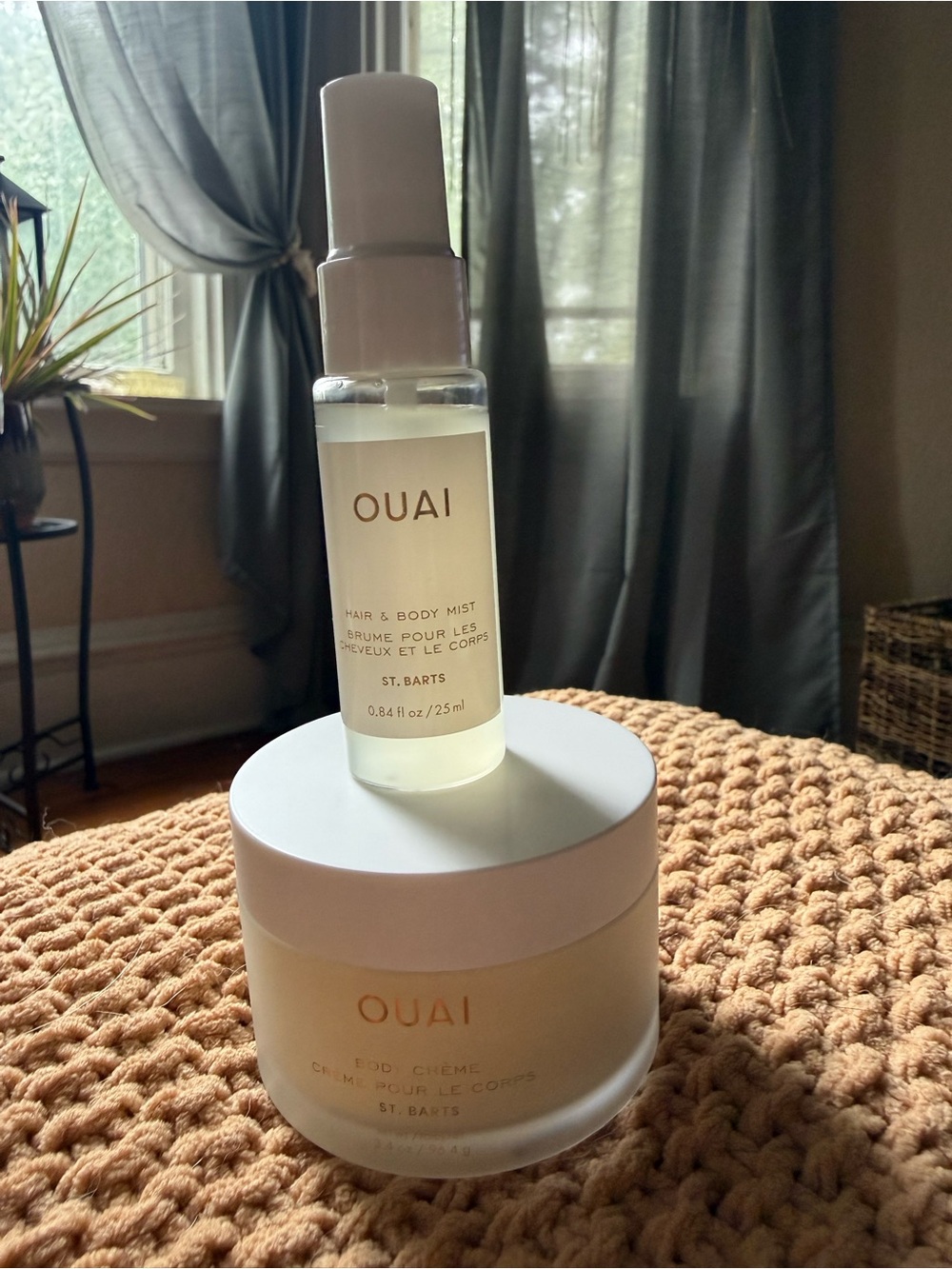 OUAI White Hair & Body Mist with White Body Crème Duo